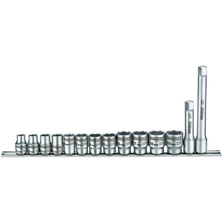 TENG TOOLS MS3814 14 Piece 3/8" Drive Stainless Steel Socket Set MS3814